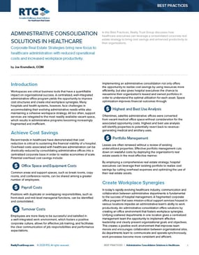 Administrative Consolidation Solutions in Healthcare